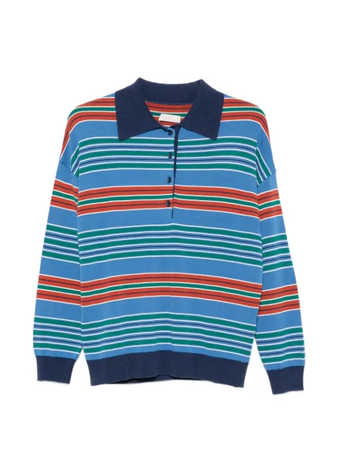 Faithfull striped oversized polo shirt Blue FFK380JNS