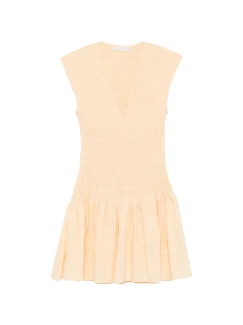 Faithfull Carmen shirred-bodice mini dress Neutrals FF5123DFL