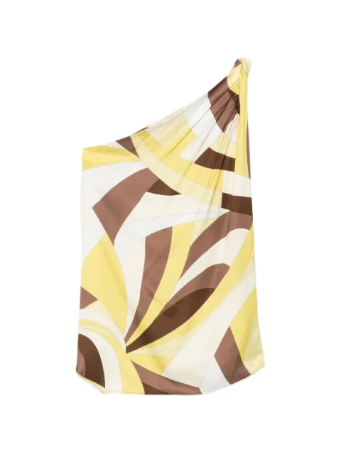 Faithfull Kortez geometric-print one-shoulder top Yellow FF5085