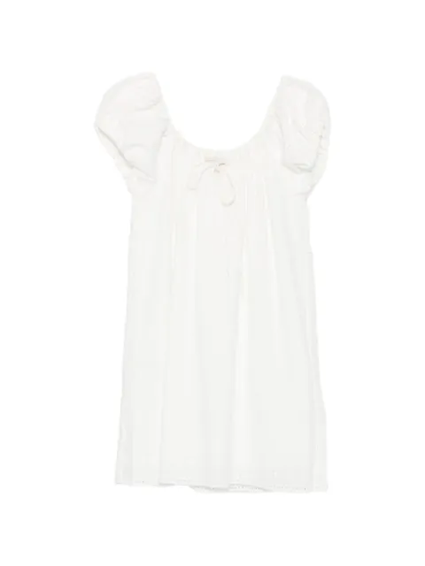 Faithfull Serafina puff-sleeve mini dress White FF5139HBW