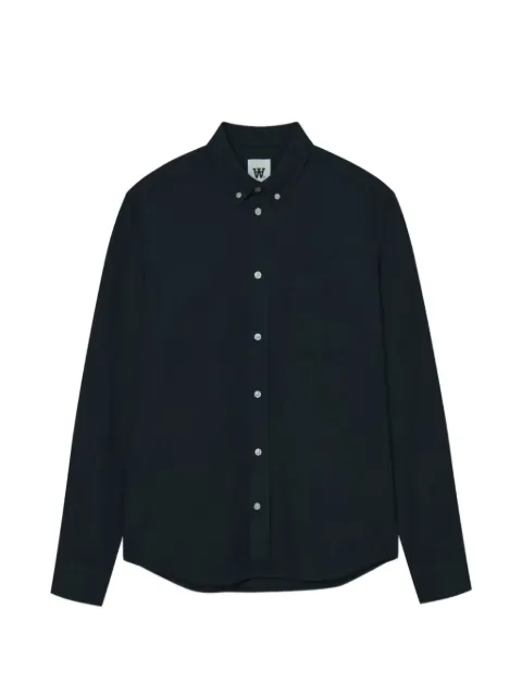 Wood Wood Adam buttoned embroidered shirt Blue 30251375