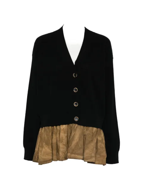 Uma Wang ruffle-detail cardigan Black S6MUK7146