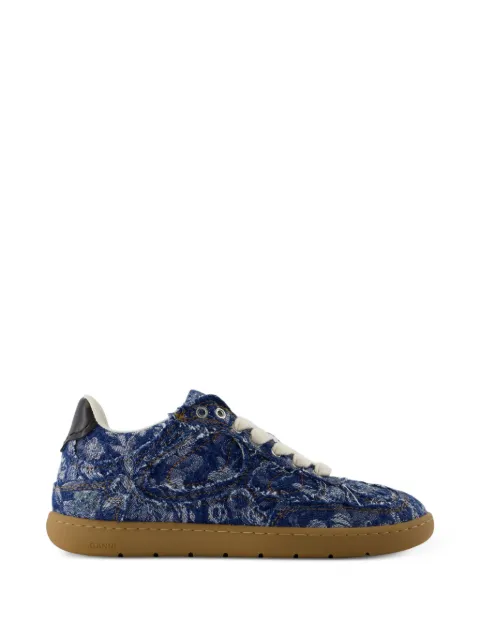 GANNI Tapestry almond-toe sneakers Blue B1040010