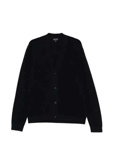 Giorgio Armani textured buttoned cardigan Blue GM003126AF24701