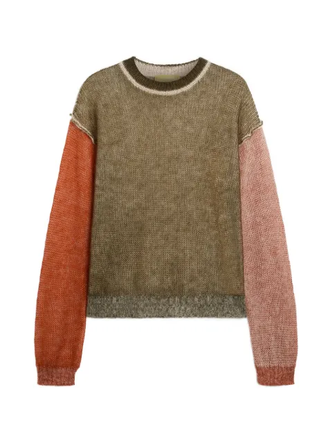 MOMONÌ Alma colour-block ribbed sweater Green 265MMOKN012265MO41