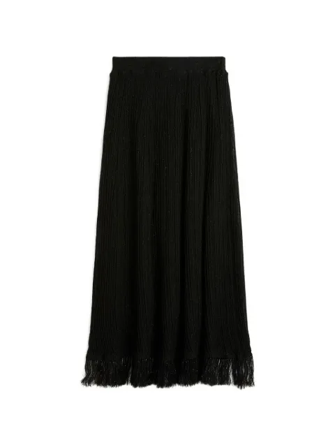 MOMONÌ Yei fringed skirt Black 265MMOKN003265MO37