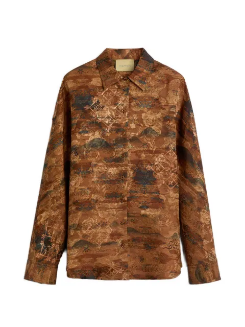 MOMONÌ jacquard button shirt Brown 265MMOSH032265MO22