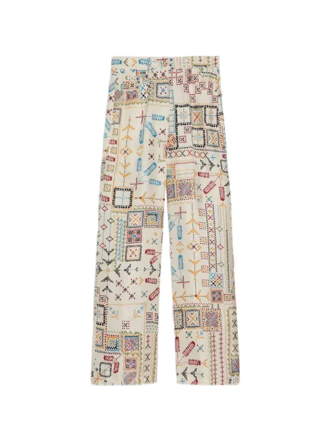 MOMONÌ printed straight trousers Neutrals 265MMOPA001265MO011045