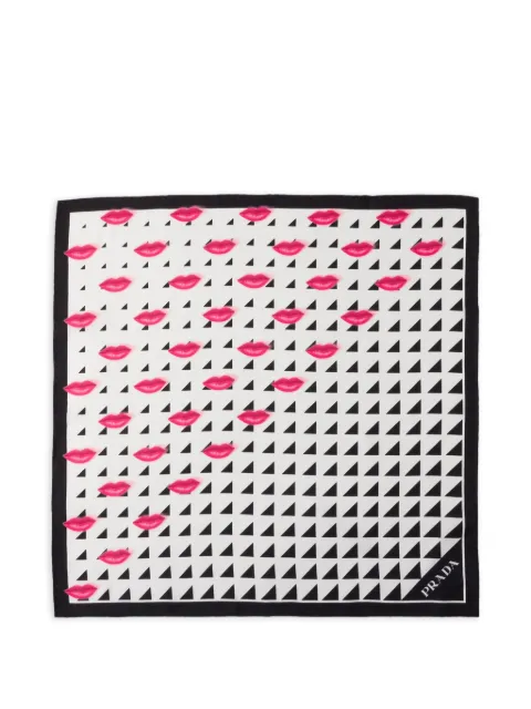 Prada Printed silk twill scarf Black 1FF0042C7H