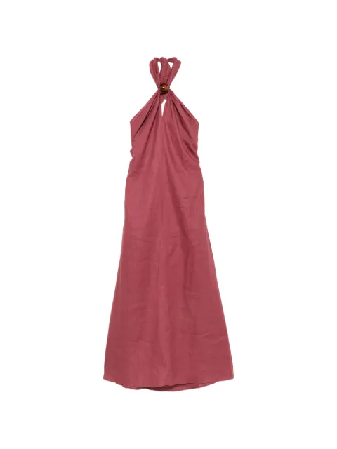 Faithfull Lourdes halterneck maxi dress Red FF4908RHU