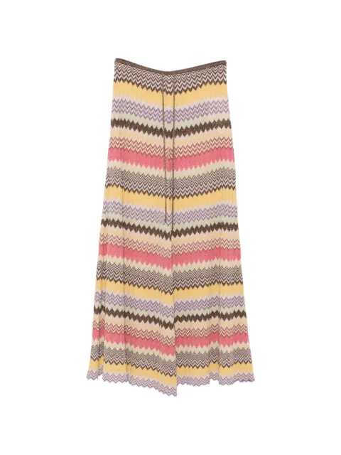 Faithfull Ria chevron-knit midi skirt Pink FFK492