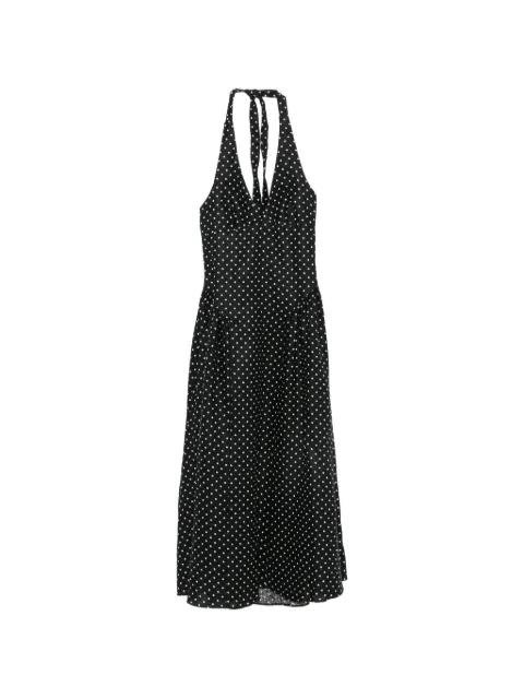 Faithfull La Cala polka-dot midi dress Black FF4960LBC