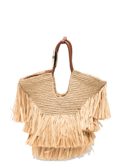 ZIMMERMANN small Goldentime fringe tote bag Neutrals 4470XS26A2