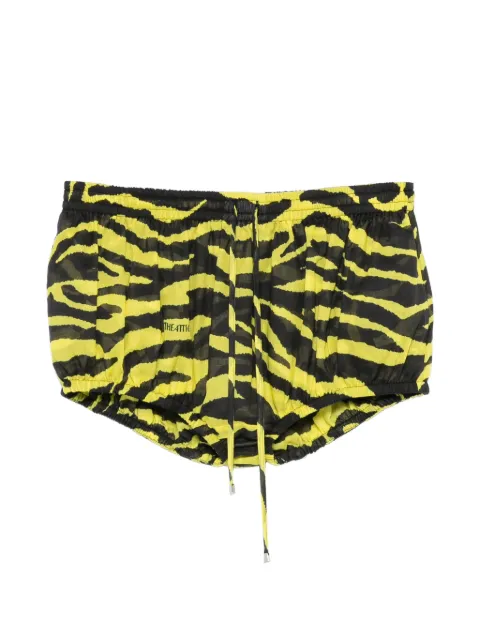The Attico tiger-print drawstring mini shorts Yellow 260WCQ00016CCC134PR