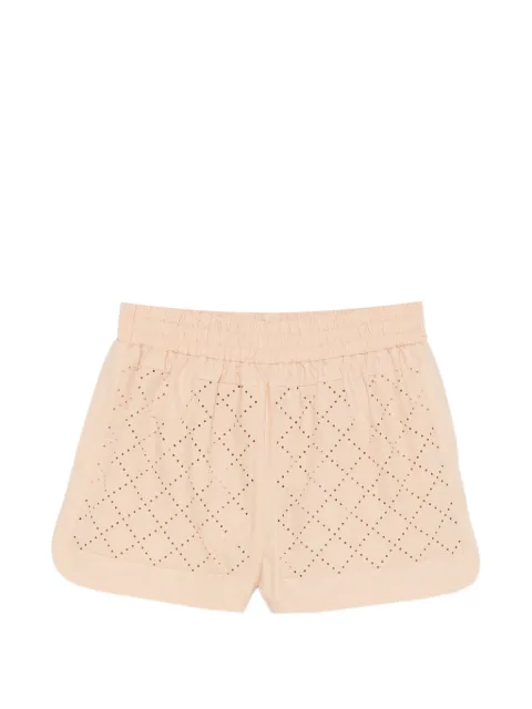 FENDI Argyle perforated shorts Neutrals FR6733AWA0