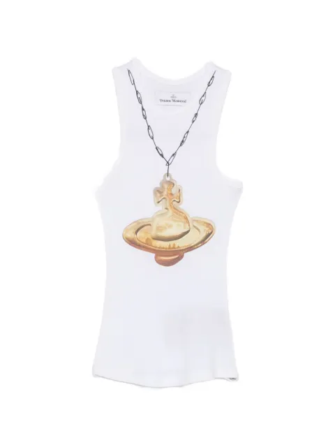 Vivienne Westwood Orb-print ribbed vest Blue 3G01005OJ00BO