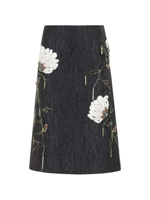 SIMKHAI floral embellished midi skirt Black 1263020EJ098