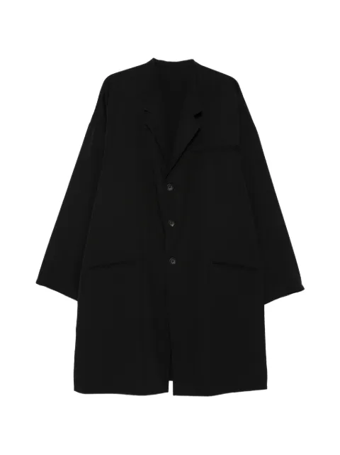 Yohji Yamamoto button single-breasted coat Black HKJ641002