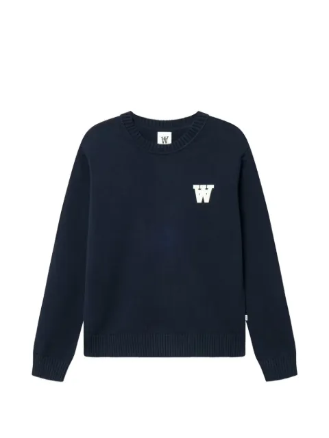 Wood Wood Tay crew-neck logo sweater Blue 30250068