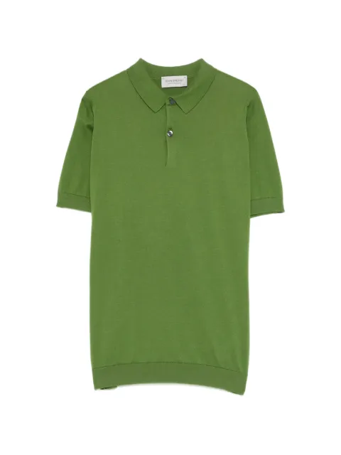 John Smedley button polo shirt Green RHODES