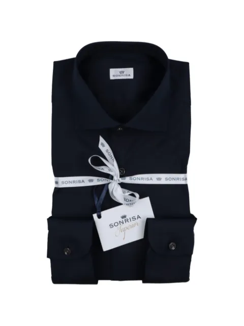 Sonrisa classic-collar long-sleeved shirt Black 12M211