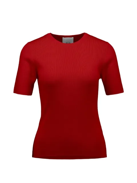 Allude ribbed short-sleeve sweater Red 64003