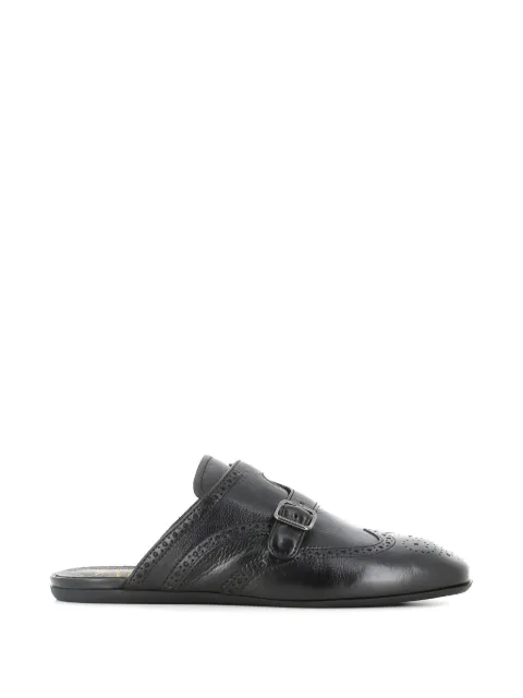 Officine Creative buckle detail brogue mules Black FONTRIERS105