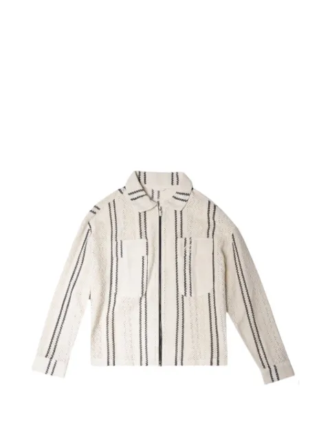 Only the Blind striped patch-pocket jacket Neutrals OTBO1700