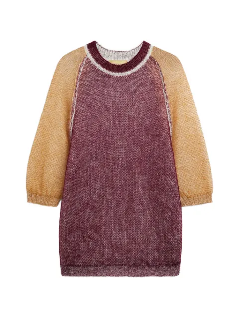 MOMONÌ Maria colour-block raglan-sleeve sweater Purple 265MMOKN015265MO41
