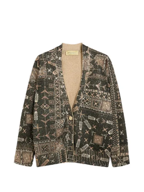 MOMONÌ Eduardo printed-sequin cardigan Black 265MMOKN020265MO43