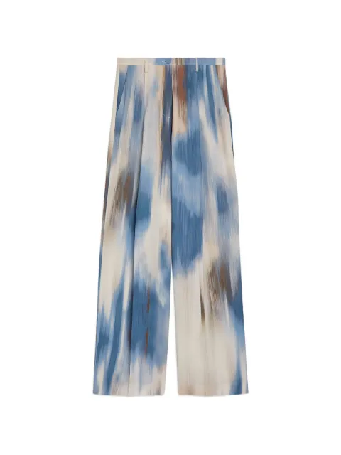 MOMONÌ Aliento double-pleat printed palazzo pants Blue 265MMOPA002265MO07