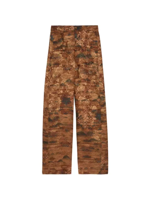 MOMONÌ Aguila printed jacquard flared trousers Brown 265MMOPA014265MO22