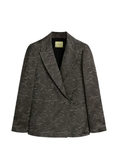 MOMONÌ jacquard double-breasted jacket Grey 265MMOJA031265MO26
