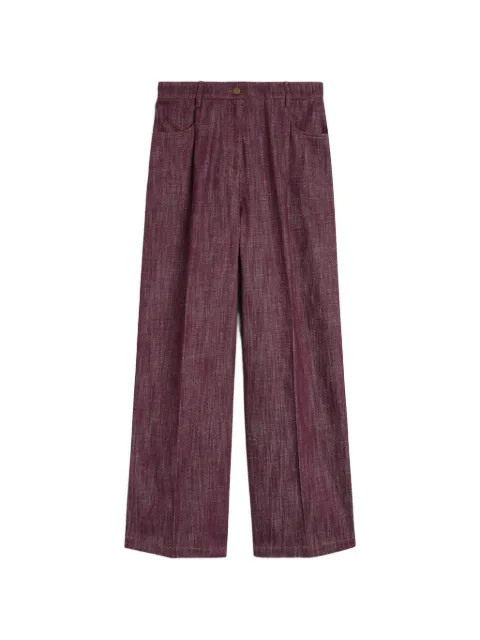 MOMONÌ pleated wide-leg trousers Purple 265MMOPA006265MO16