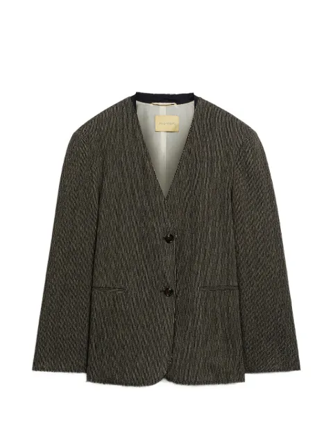 MOMONÌ Mary micro-pinstripe jacket Brown 265MMOJA00