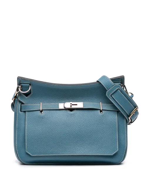 Hermès Pre-Owned 2015 Clemence Jypsiere 28 crossbody bag Blue AK306R6AMN67SBST