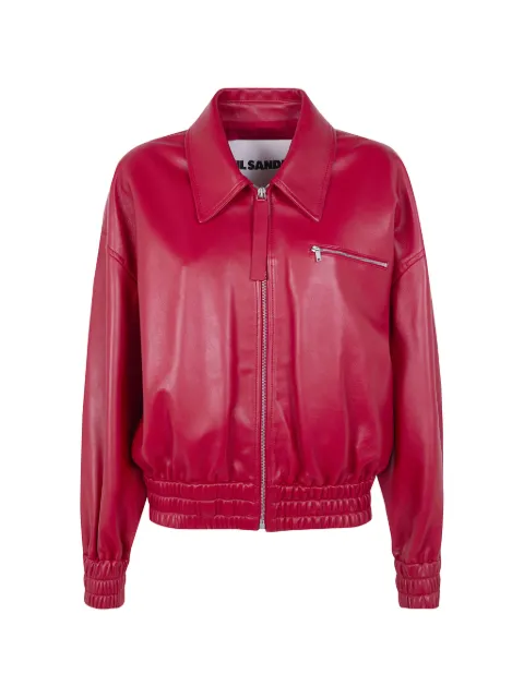 Jil Sander zipped leather jacket Red J02SW0048J07187
