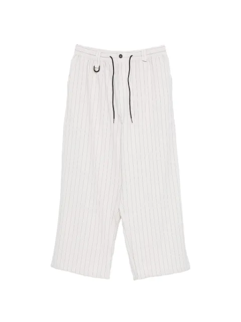Y-3 Sport Uniform pinstripe-pattern wide-leg trousers Neutrals KS7647