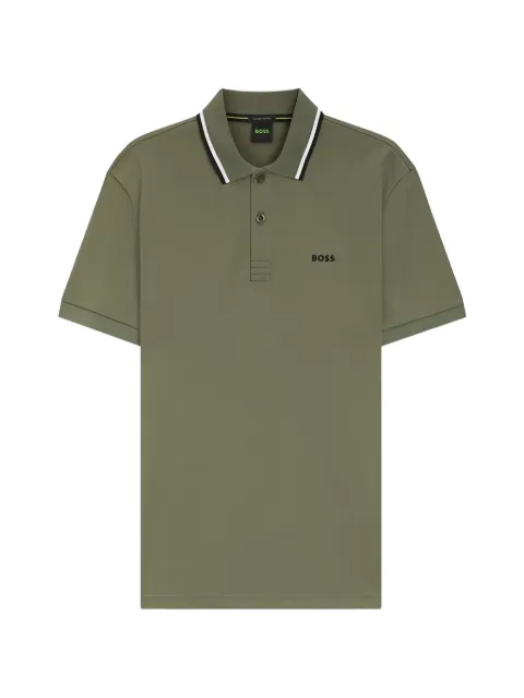 BOSS Paddy double-striped polo shirt Green 50554565