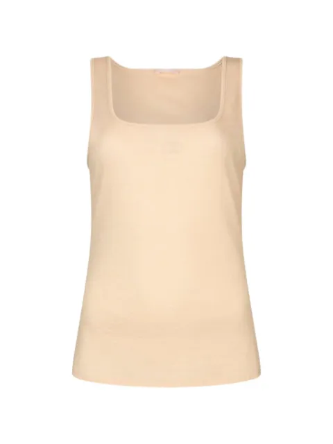 LIU JO logo-embroidered scoop-neck tank top Neutrals TA6173J3845