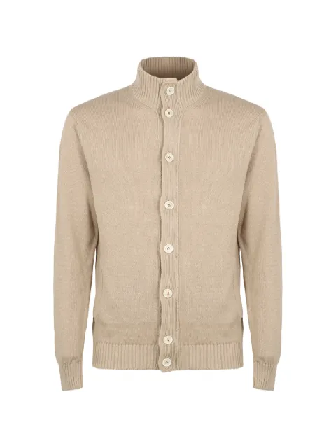 slowear high-neck ribbed cardigan Neutrals 810150Z1337
