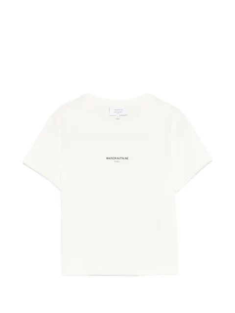 Maison Kitsuné logo T-shirt Neutrals QW00100KJ7026