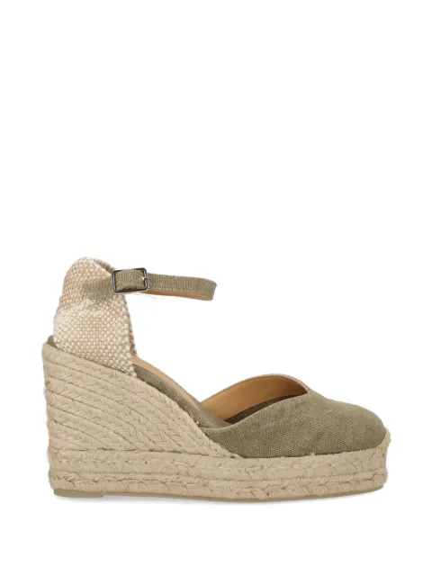 Castañer Chiarita ankle-strap wedge espadrilles Green 022206