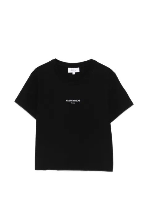 Maison Kitsuné logo T-shirt Black QW00100KJ7026