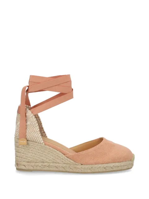 Castañer Carina tie-fastening wedge espadrilles Orange 021644