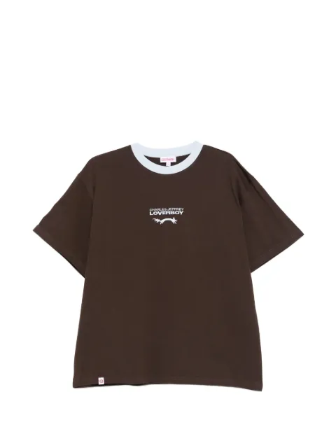 Charles Jeffrey Loverboy logo-embroidered T-shirt Brown 62100901