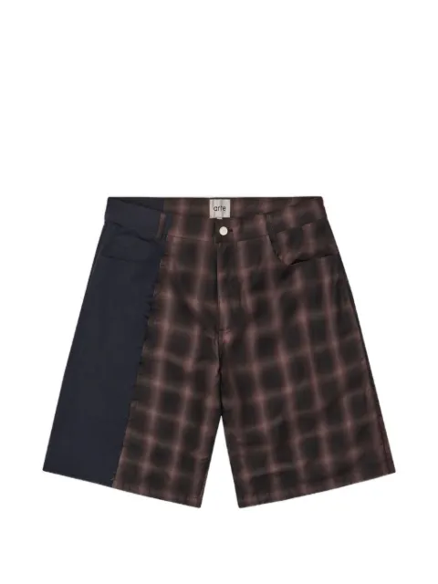 Arte Antwerp check-pattern shorts Brown 069SHO