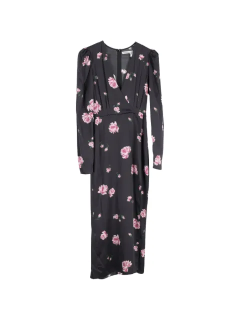 Reformation floral-print long-sleeve midi dress Black NAPPUGBCL424672W