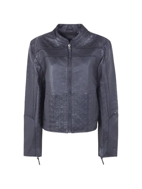 Daily Paper patterned leather jacket Black 2521019