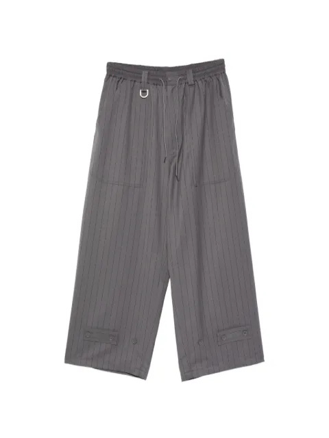 Y-3 pinstripe-pattern trousers Grey KW1967